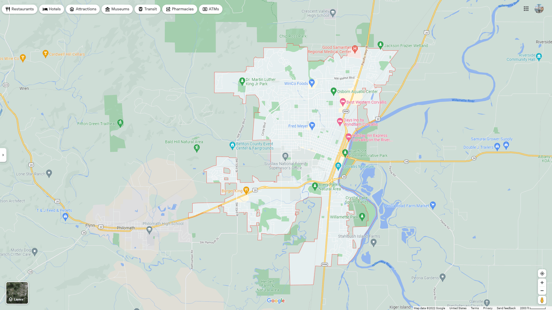 Corvallis map
